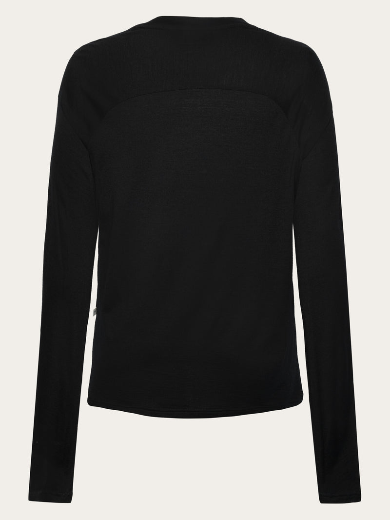 KnowledgeCotton Apparel - MEN Dynamic Wool 175 Single constructed long sleeve t-shirt - RWS Long Sleeves 1300 Black Jet