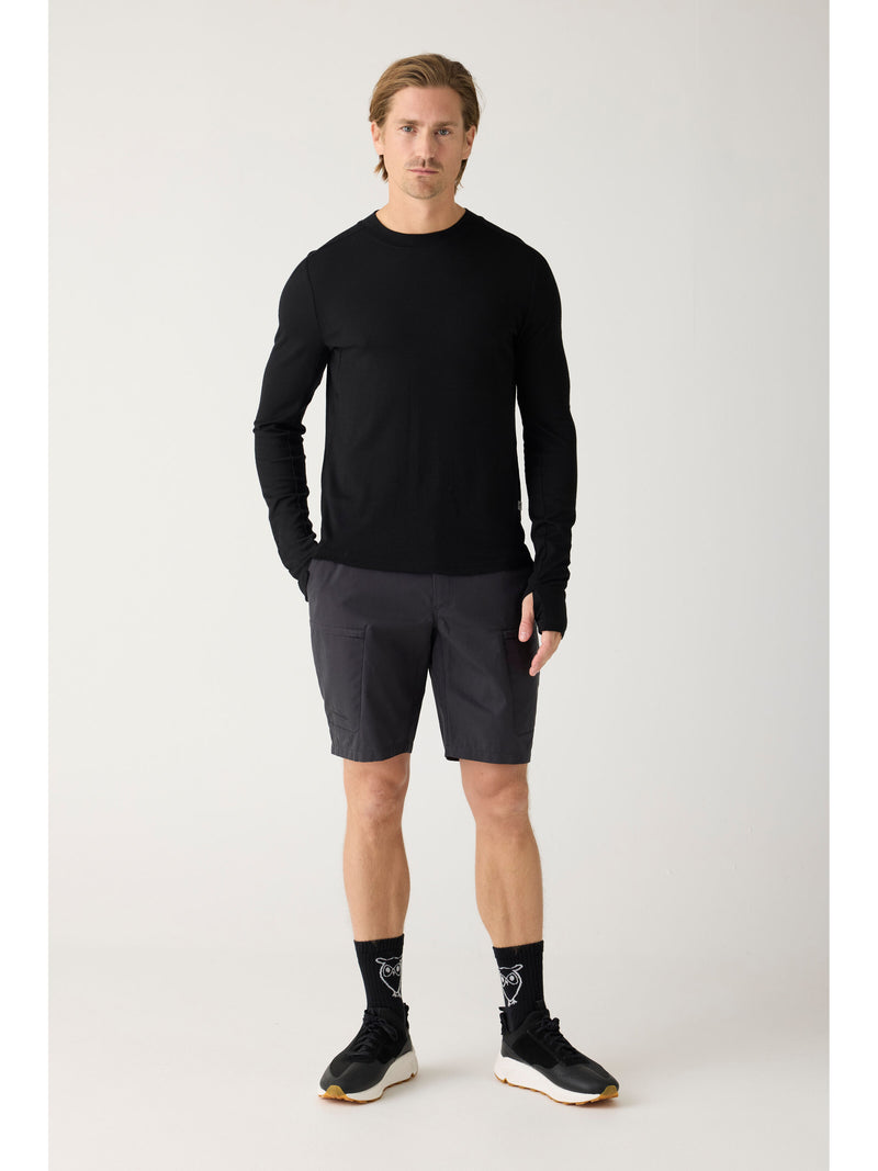 KnowledgeCotton Apparel - MEN Dynamic Wool 175 Single constructed long sleeve t-shirt - RWS Long Sleeves 1300 Black Jet