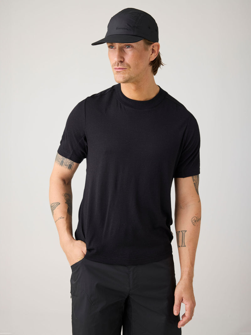 KnowledgeCotton Apparel - MEN Dynamic Wool 175 Single constructed t-shirt - RWS T-shirts 1300 Black Jet