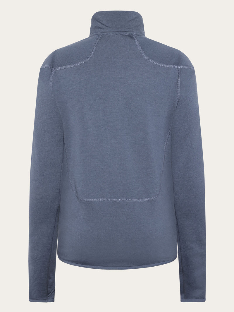 KnowledgeCotton Apparel - WMN Dynamic Wool  320 Fleece sweat - RWS Fleeces 1226 Vintage Indigo