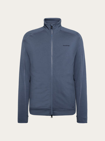 KnowledgeCotton Apparel - MEN Dynamic wool fleece full zip Fleeces 1226 Vintage Indigo