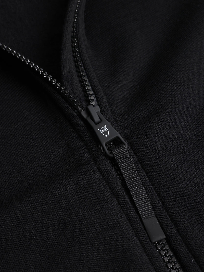 KnowledgeCotton Apparel - WMN Dynamic wool fleece full zip Fleeces 1300 Black Jet