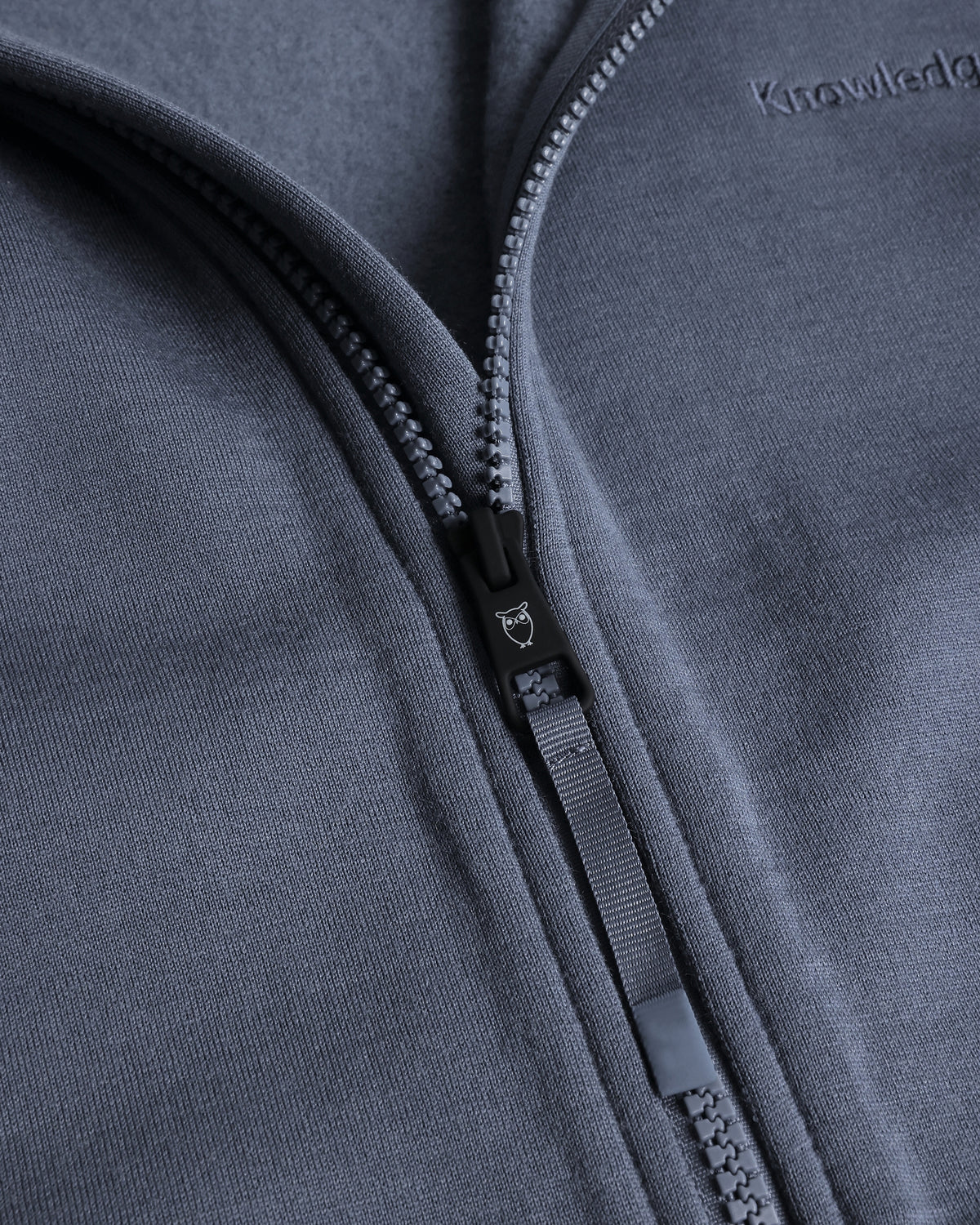 KnowledgeCotton Apparel - MEN Dynamic wool fleece hoodie Fleeces 1226 Vintage Indigo