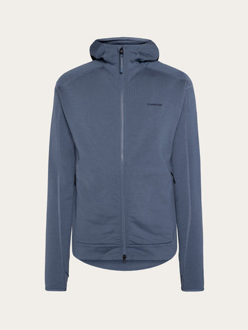 KnowledgeCotton Apparel - MEN Dynamic wool fleece hoodie Fleeces 1226 Vintage Indigo