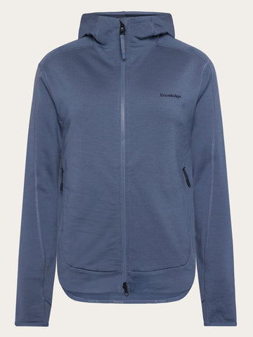 KnowledgeCotton Apparel - WMN Dynamic wool fleece hoodie Fleeces 1226 Vintage Indigo