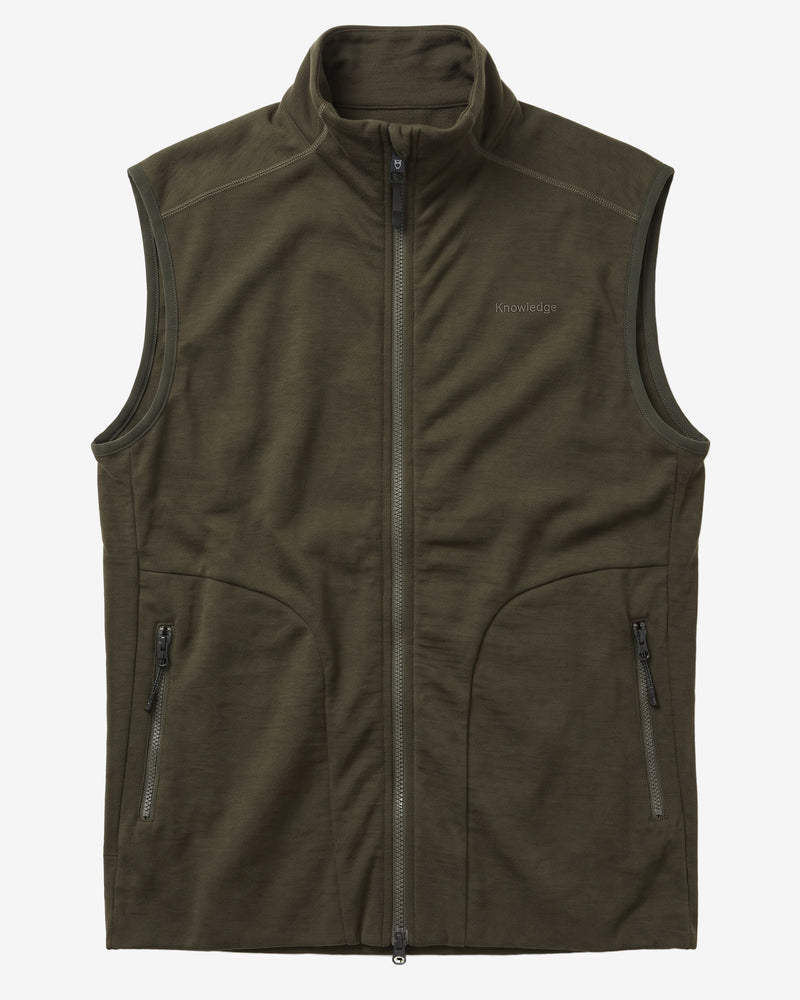 KnowledgeCotton Apparel - UNI Dynamic wool fleece vest Fleeces 1090 Forest Night