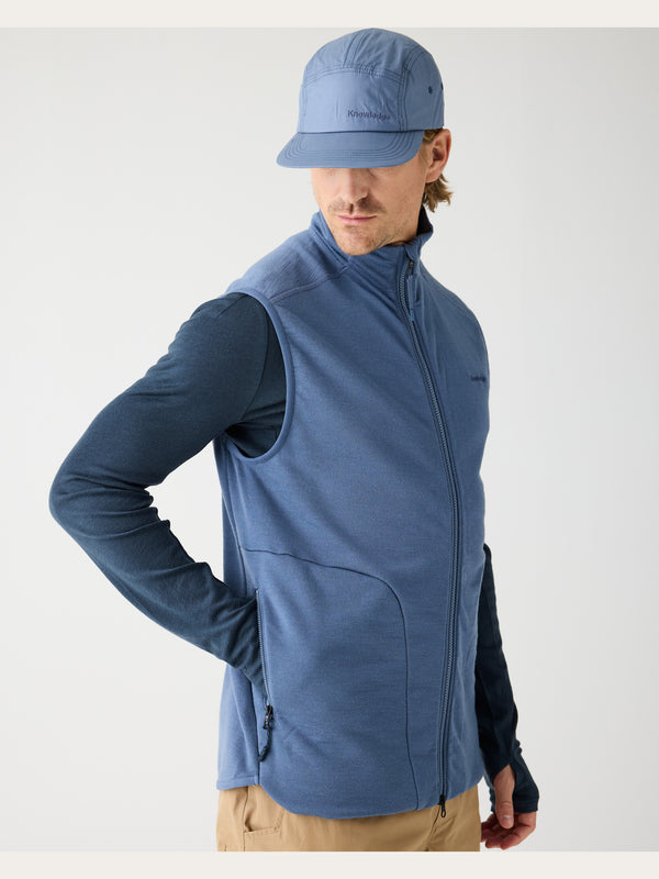 KnowledgeCotton Apparel - UNI Dynamic wool fleece vest Fleeces 1226 Vintage Indigo