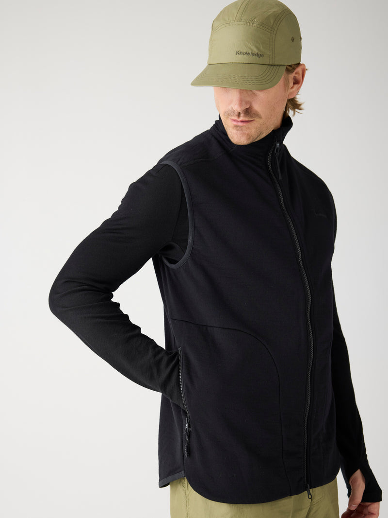 KnowledgeCotton Apparel - UNI Dynamic wool fleece vest Fleeces 1300 Black Jet