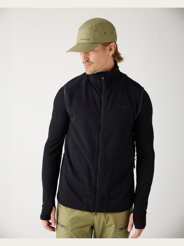 KnowledgeCotton Apparel - UNI Dynamic wool fleece vest Fleeces 1300 Black Jet