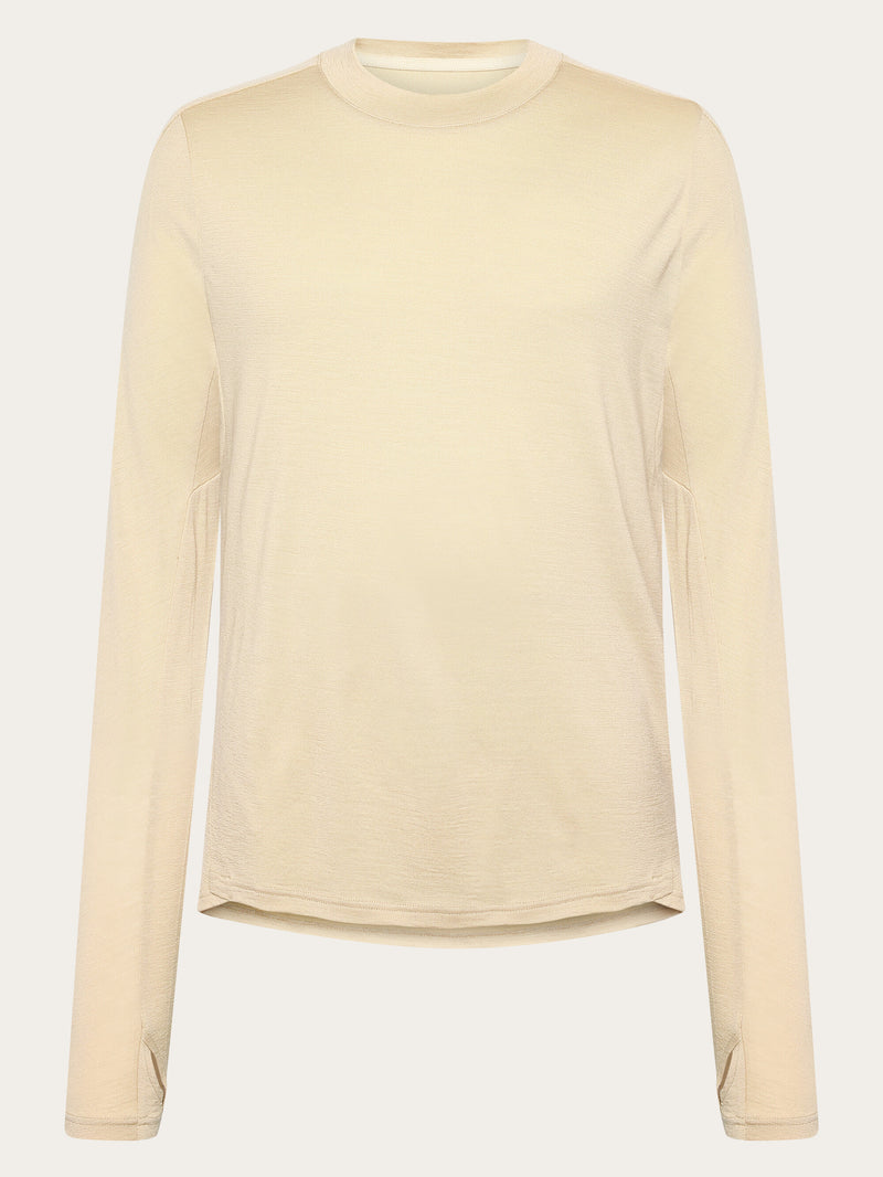 KnowledgeCotton Apparel - MEN Dynamic wool long sleeve t-shirt Long Sleeves 1228 Light feather gray