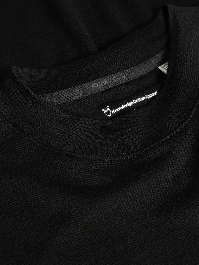 KnowledgeCotton Apparel - WMN Dynamic wool long sleeve t-shirt Long Sleeves 1300 Black Jet
