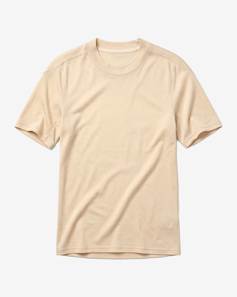 KnowledgeCotton Apparel - WMN Dynamic wool t-shirt T-shirts 1228 Light feather gray