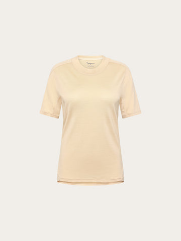 KnowledgeCotton Apparel - WMN Dynamic wool t-shirt T-shirts 1228 Light feather gray