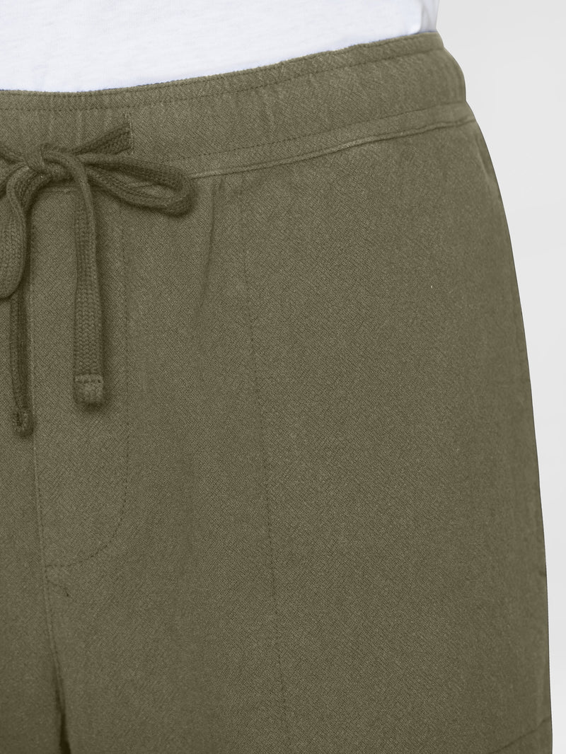 KnowledgeCotton Apparel - MEN FIG loose crushed cotton pants - GOTS/Vegan Pants 1068 Burned Olive