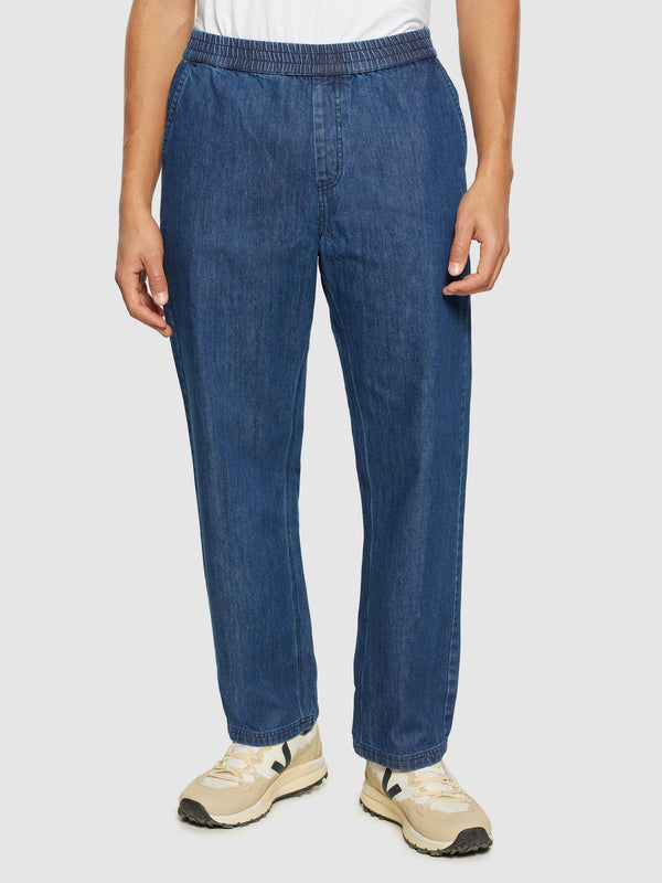 KnowledgeCotton Apparel - MEN FIG loose denim pants - GOTS/Vegan Denim jeans 3059 Dark Blue denim