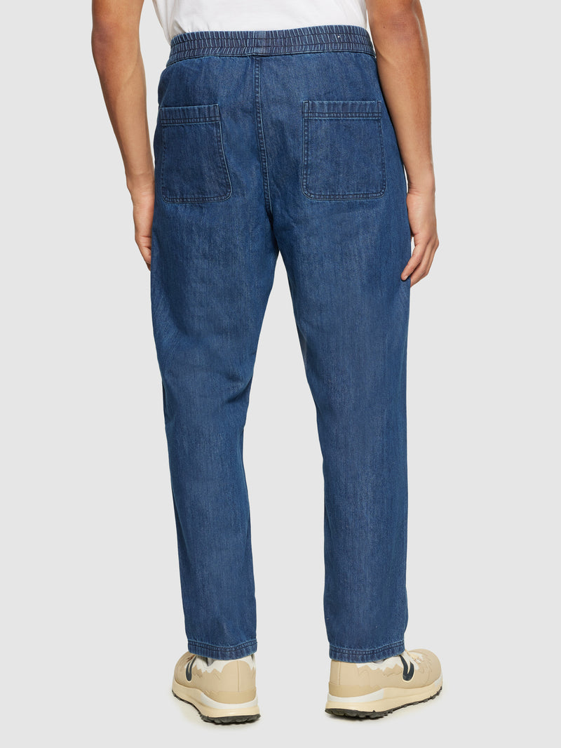 KnowledgeCotton Apparel - MEN FIG loose denim pants - GOTS/Vegan Denim jeans 3059 Dark Blue denim