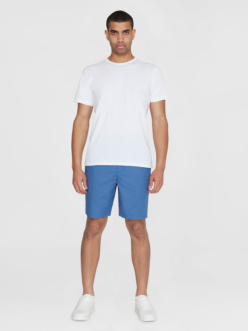 KnowledgeCotton Apparel - MEN FIG loose poplin elastic waist string shorts - GOTS/Vegan Shorts 1432 Moonlight Blue
