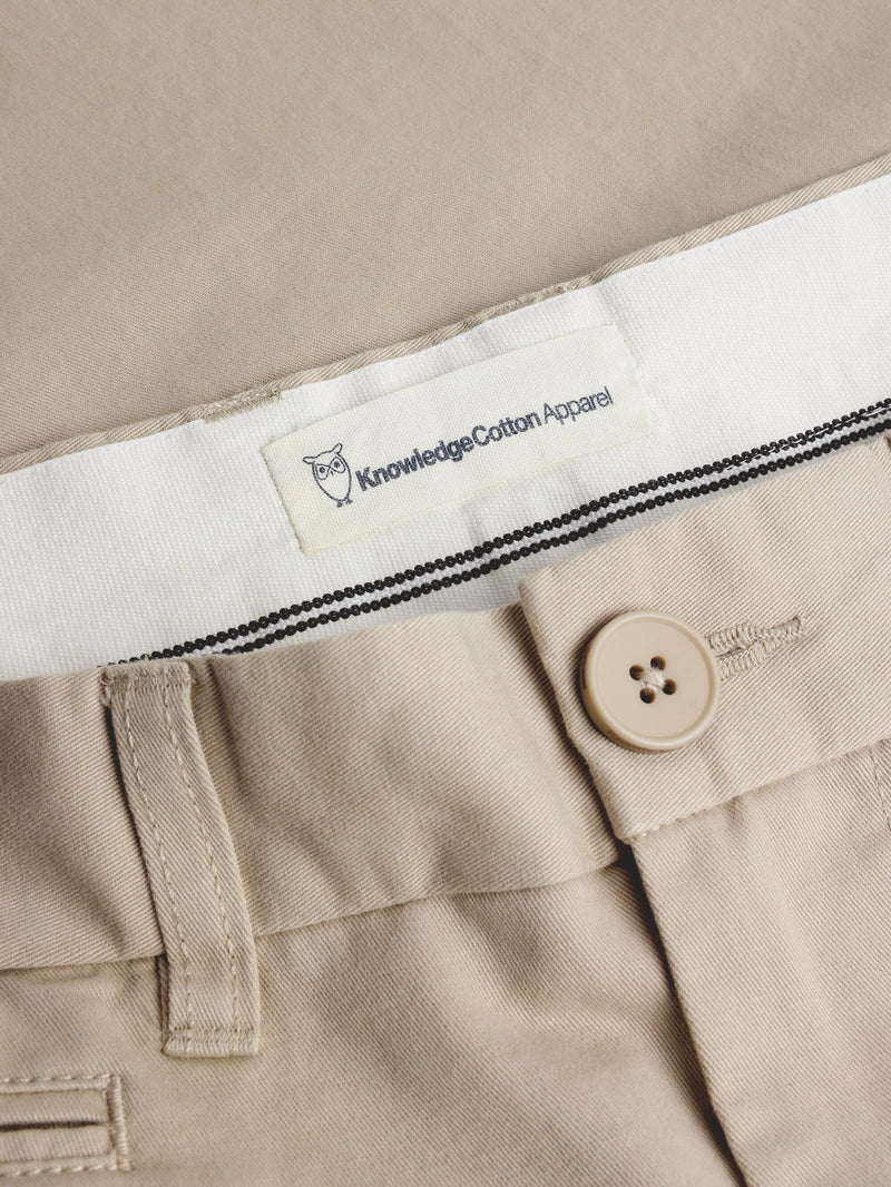 KnowledgeCotton Apparel - MEN FLINT Organic Cotton Twill Chino GOTS/Vegan Pants 1228 Light feather gray