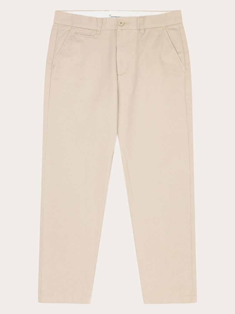 KnowledgeCotton Apparel - MEN FLINT Organic Cotton Twill Chino GOTS/Vegan Pants 1228 Light feather gray