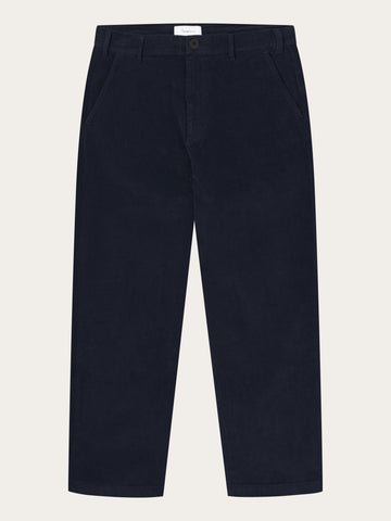 KnowledgeCotton Apparel - MEN FLINT wide corduroy chino pants Pants 1412 Night Sky