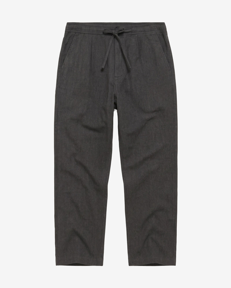 KnowledgeCotton Apparel - MEN Fig comfort herringbone pants Pants 1073 Dark Grey Melange
