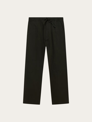 KnowledgeCotton Apparel - MEN Fig comfort herringbone pants Pants 1090 Forest Night
