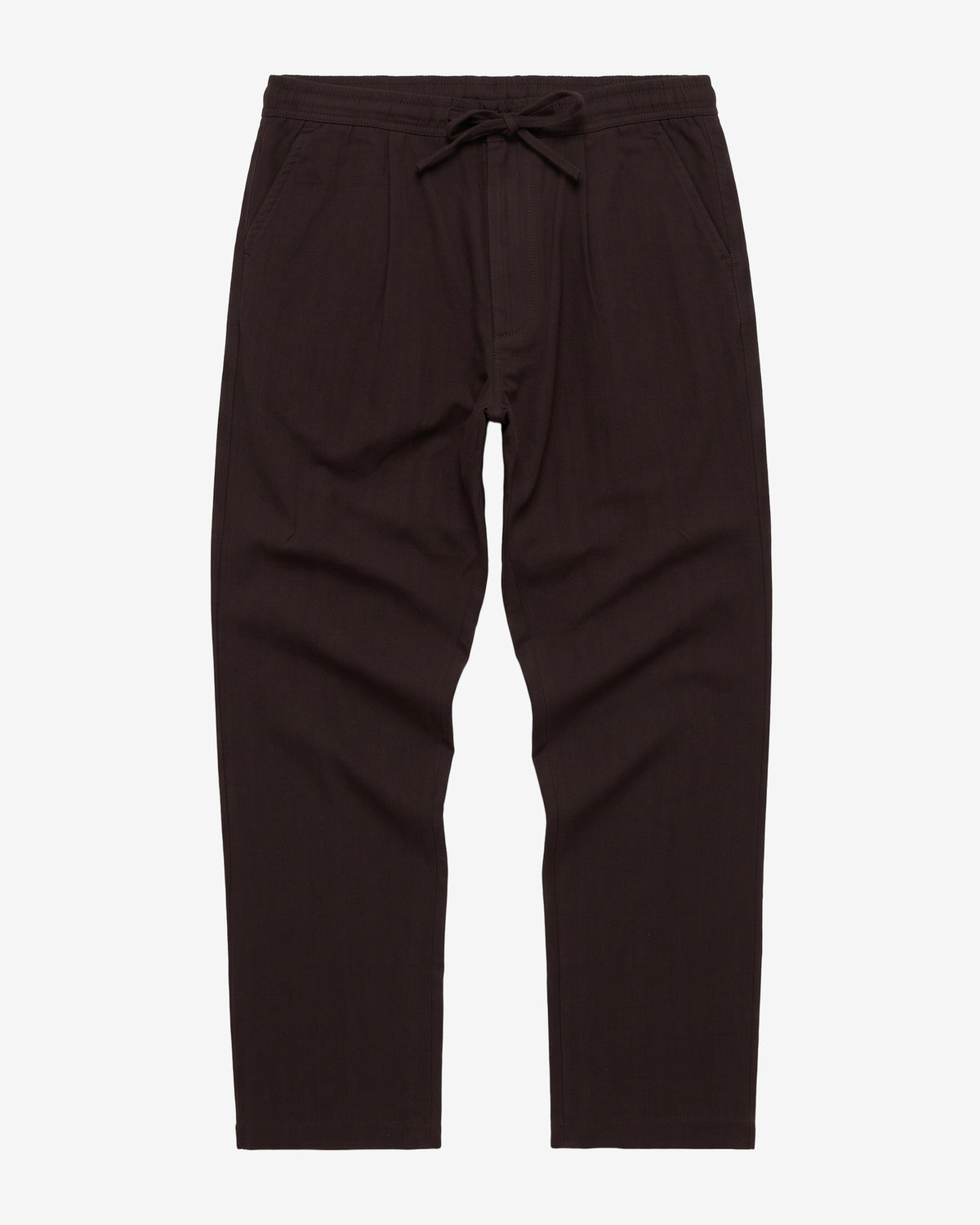 KnowledgeCotton Apparel - MEN Fig comfort herringbone pants Pants 1487 Chocolate Torte