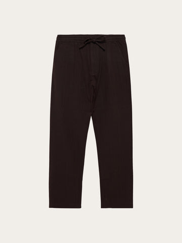 KnowledgeCotton Apparel - MEN Fig comfort herringbone pants Pants 1487 Chocolate Torte
