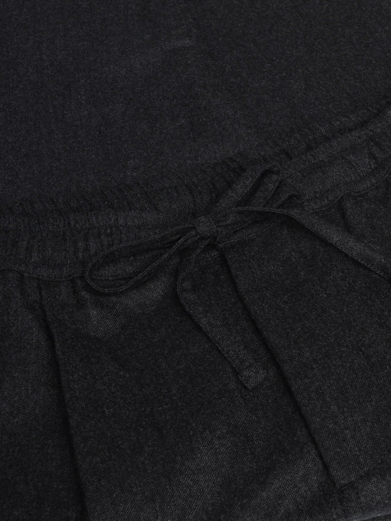 KnowledgeCotton Apparel - MEN Fig comfort wool pants Pants 1073 Dark Grey Melange