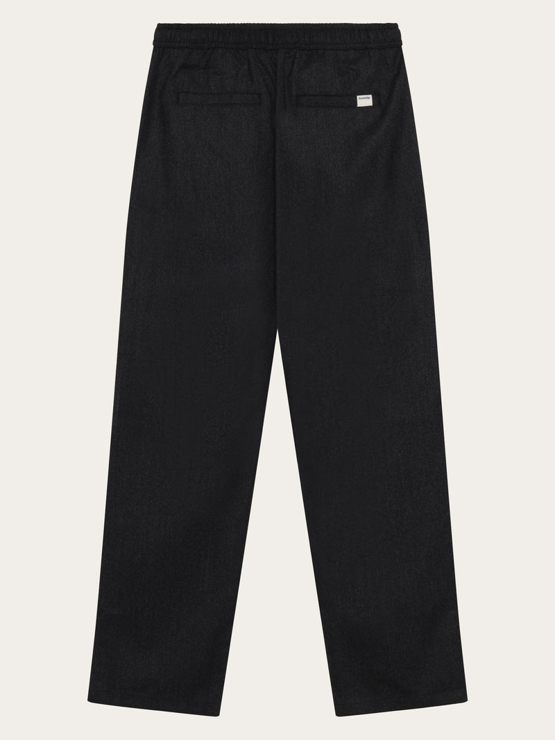 KnowledgeCotton Apparel - MEN Fig comfort wool pants Pants 1073 Dark Grey Melange