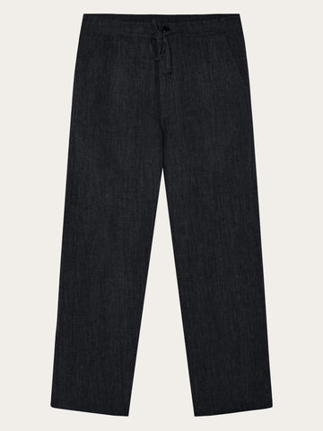 KnowledgeCotton Apparel - MEN Fig loose linen-mix pants Pants 1300 Black Jet