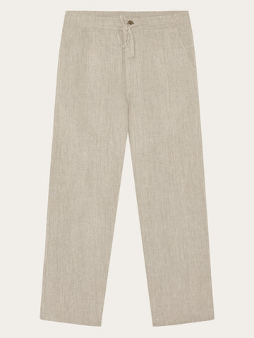 KnowledgeCotton Apparel - MEN Fig loose linen blend pants Pants 1228 Light feather gray