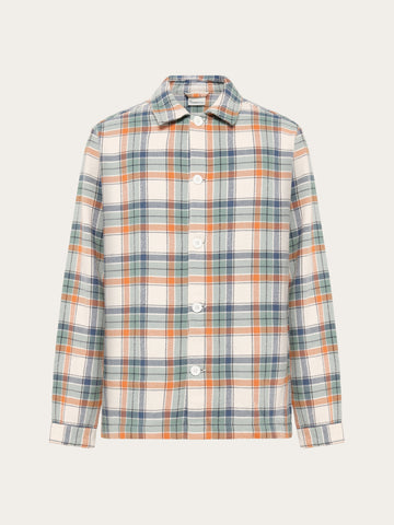 KnowledgeCotton Apparel - MEN Flannel check overshirt Overshirts 7032 Multi check