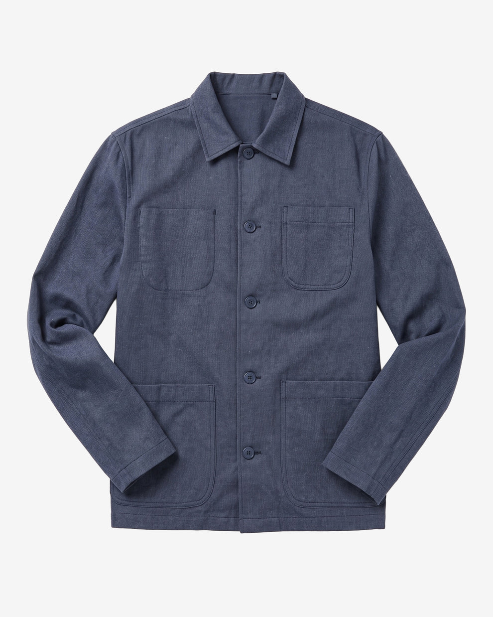 KnowledgeCotton Apparel - MEN Flannel overshirt Overshirts 1226 Vintage Indigo