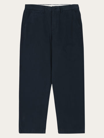 KnowledgeCotton Apparel - MEN Flint wide chino pants Pants 1001 Total Eclipse