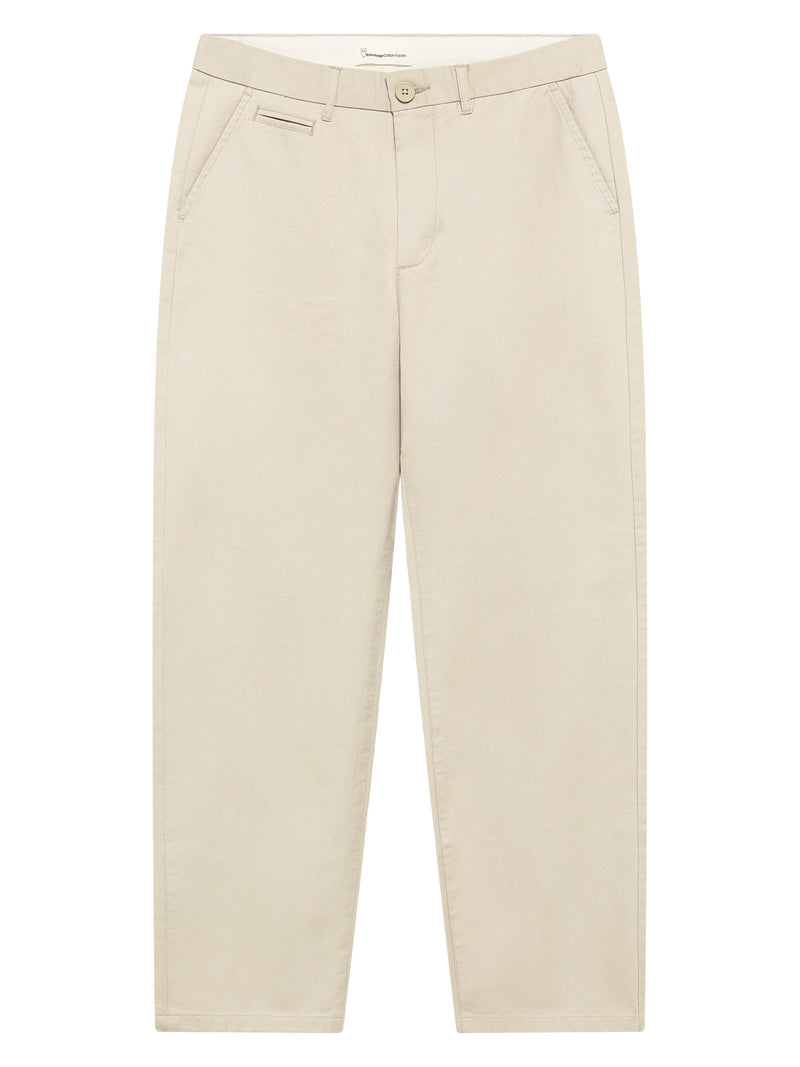 KnowledgeCotton Apparel - MEN Flint wide chino pants Pants 1228 Light feather gray