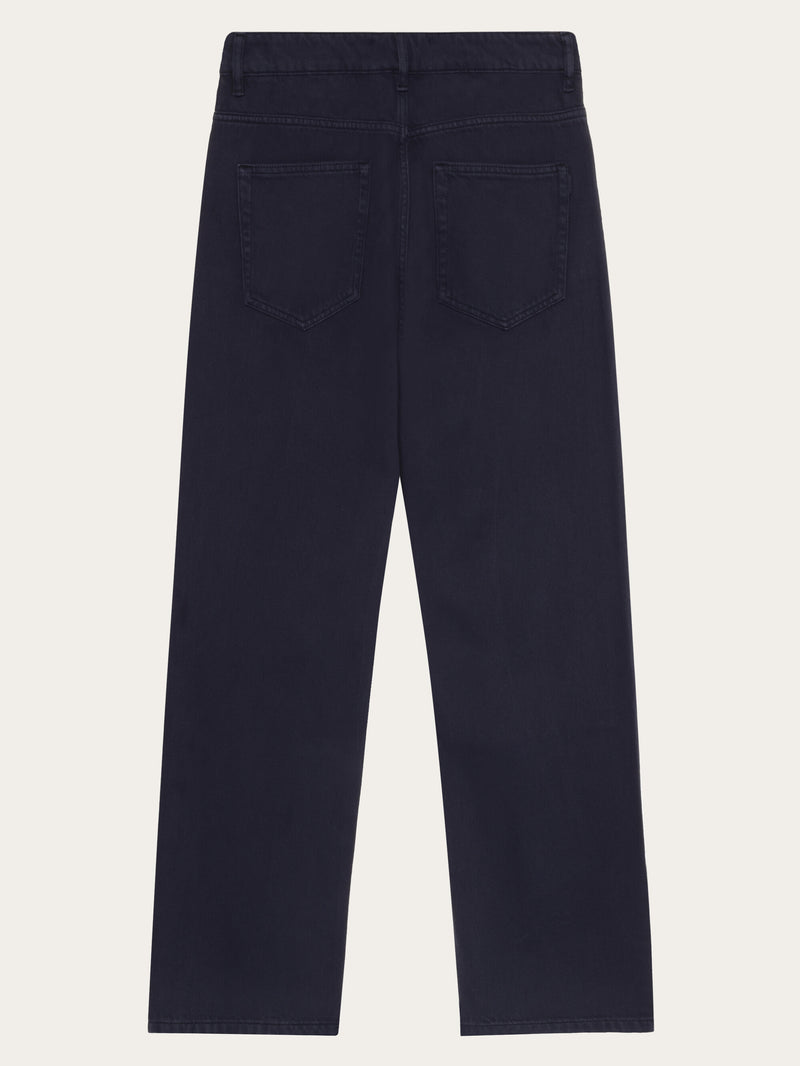 KnowledgeCotton Apparel - MEN Flint wide twill pants Pants 1412 Night Sky