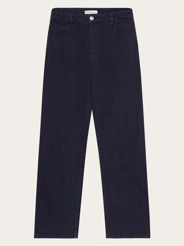 KnowledgeCotton Apparel - MEN Flint wide twill pants Pants 1412 Night Sky