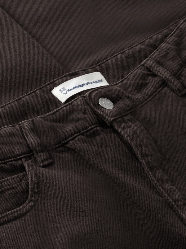 KnowledgeCotton Apparel - MEN Flint wide twill pants Pants 1487 Chocolate Torte