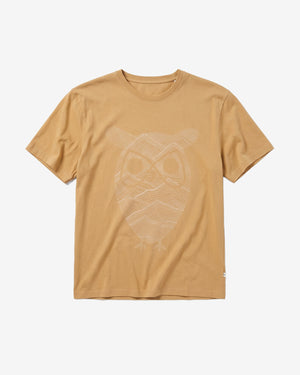 KnowledgeCotton Apparel - MEN Front print t-shirt T-shirts 1336 Kelp melange