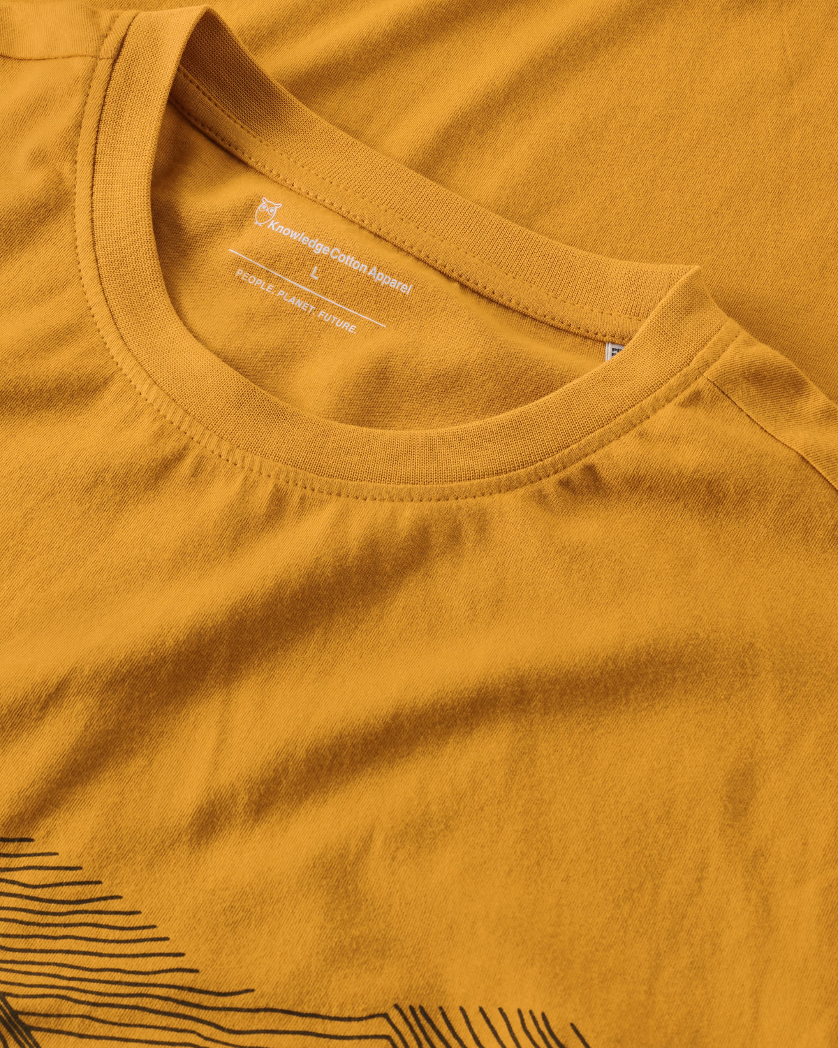 KnowledgeCotton Apparel - MEN Front print t-shirt T-shirts 1502 Golden Oak