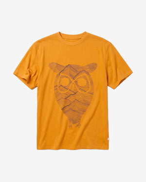 KnowledgeCotton Apparel - MEN Front print t-shirt T-shirts 1502 Golden Oak
