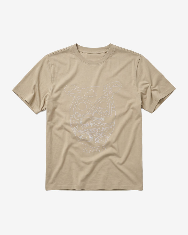 KnowledgeCotton Apparel - MEN Front print t-shirt T-shirts 1495 Twill