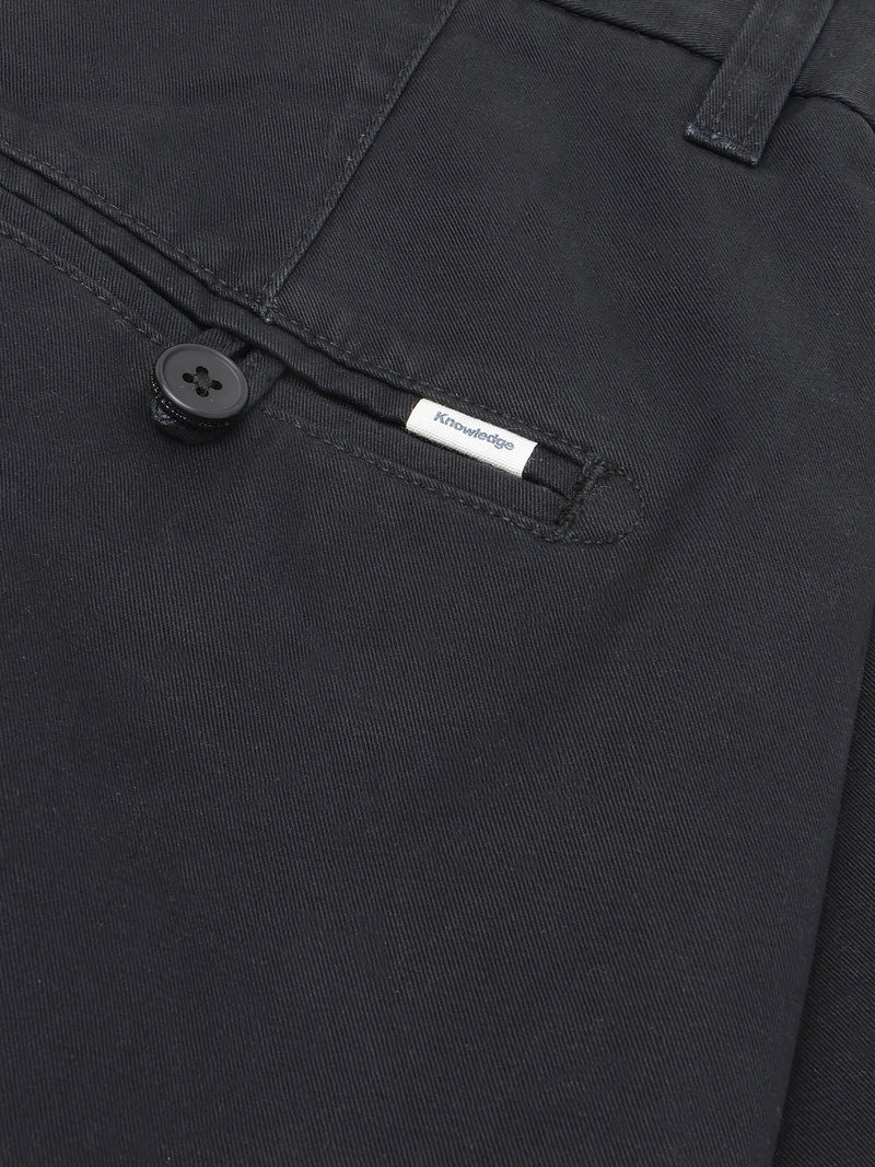 KnowledgeCotton Apparel - WMN GALE boyfriend mid-rise twill chino shorts - GOTS/Vegan Shorts 1300 Black Jet