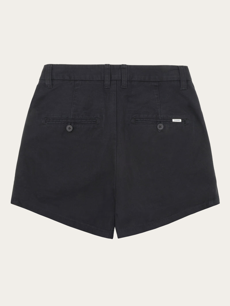 KnowledgeCotton Apparel - WMN GALE boyfriend mid-rise twill chino shorts - GOTS/Vegan Shorts 1300 Black Jet