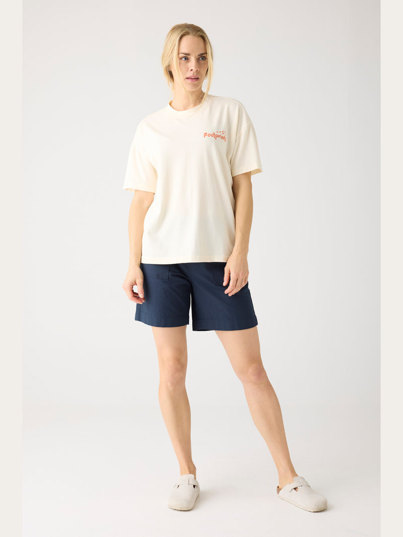 KnowledgeCotton Apparel - WMN GRAPHIC t-shirt - Regenerative Organic Certified™ - GOTS/Vegan T-shirts 1387 Egret