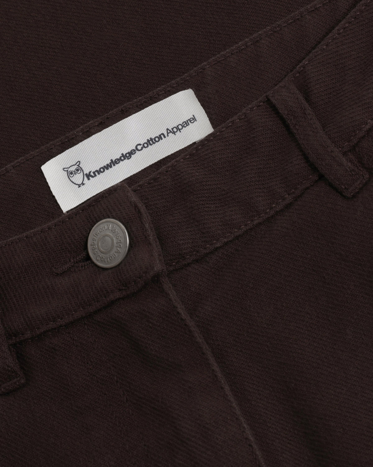KnowledgeCotton Apparel - WMN Gale regular twill pants Pants 1487 Chocolate Torte