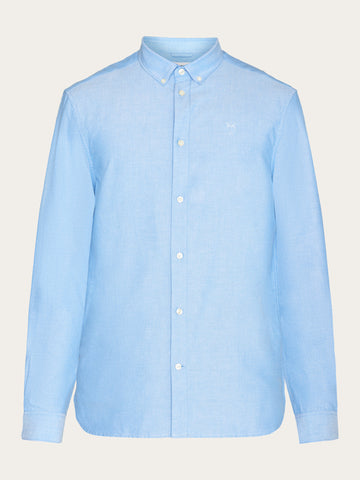 KnowledgeCotton Apparel - MEN Harald Small Owl Oxford Regular Fit Shirt - GOTS/Vegan Shirts 1235 Lapis Blue