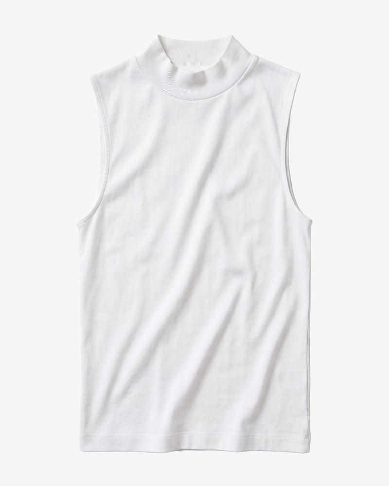 KnowledgeCotton Apparel - WMN High neck rib top T-shirts 1007 Star White