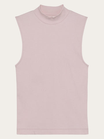 KnowledgeCotton Apparel - WMN High neck rib top T-shirts 1494 Pale Lilac
